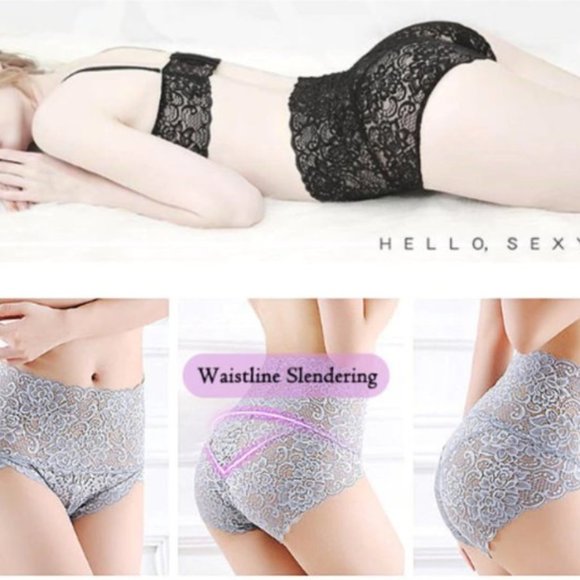 NEW High Waist Slender Lace Brief Panties - Picture 6 of 14